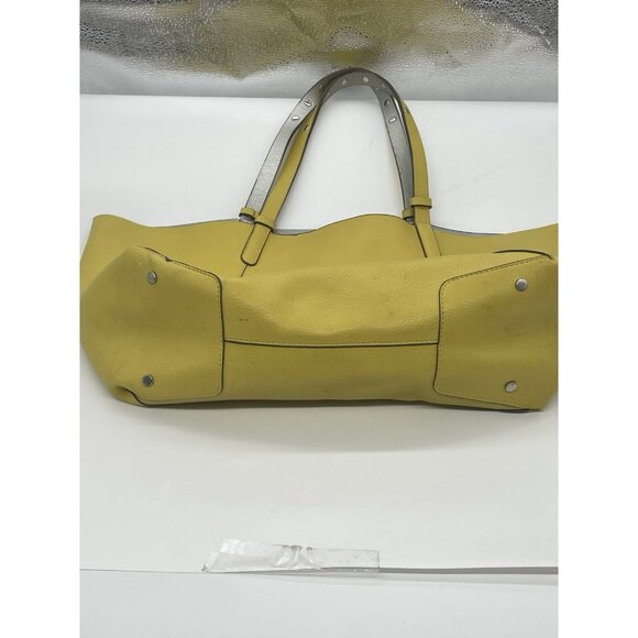 Zara Women's Tote Bag Leather Yellow Large Boho Office Travel - Picture 6 of 9